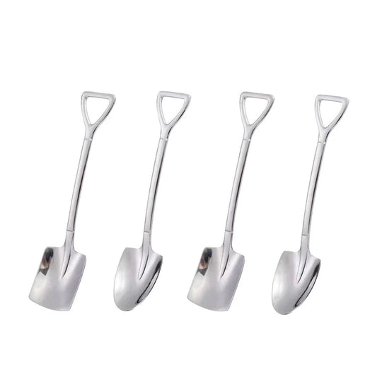 4Pcs Shovel Shaped Stainless Steel Spoons
