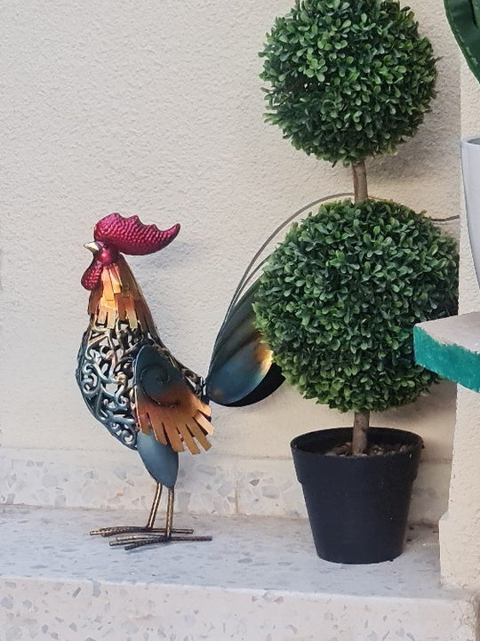 Metal Iron Garden Rooster Art