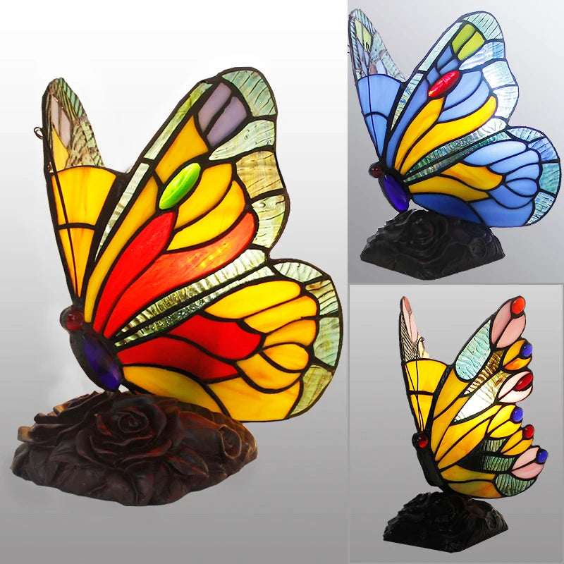 Stained Glass Butterfly Lamp