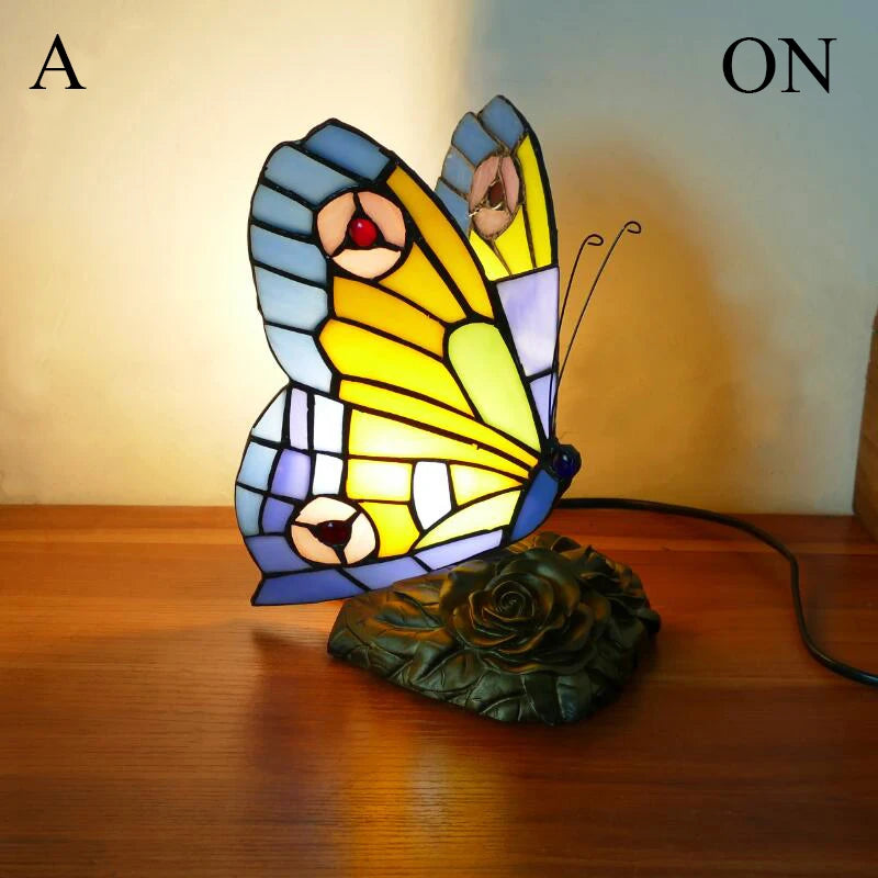 Stained Glass Butterfly Lamp