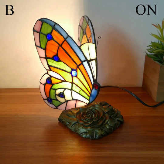 Stained Glass Butterfly Lamp