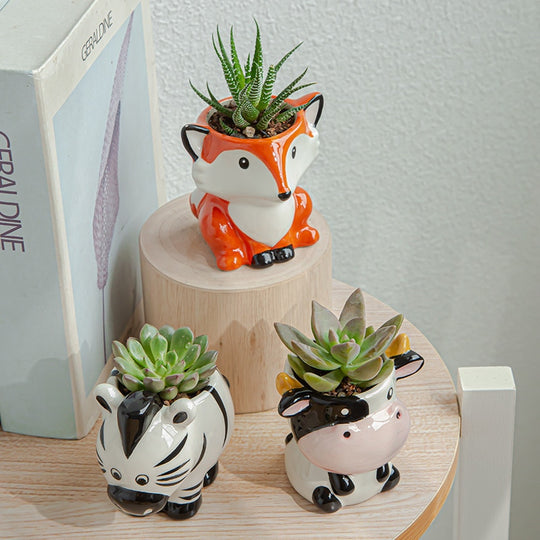 Ceramic Animal Companion Flower Pot