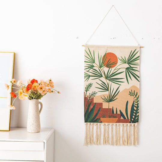 Hanging Tapestry with Handmade Tassels
