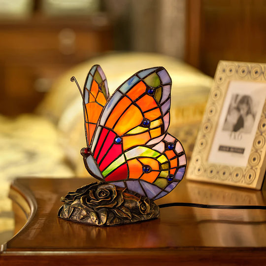 Stained Glass Butterfly Lamp