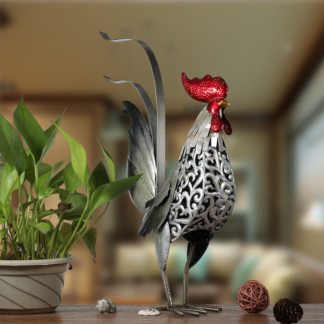 Metal Iron Garden Rooster Art