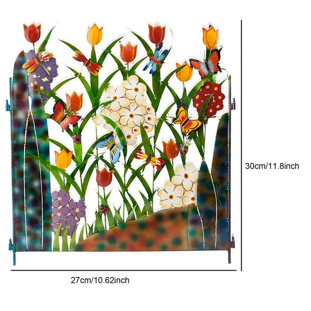 Colorful Metal Flower Garden Screen Divider