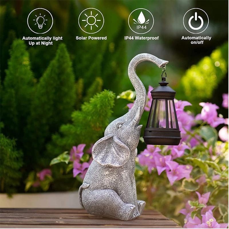 Elephant Glow Lantern Garden Decor