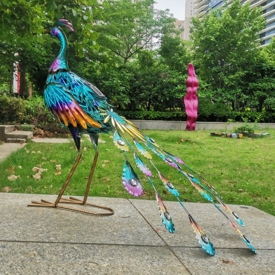 Solar Peacock Metal Art