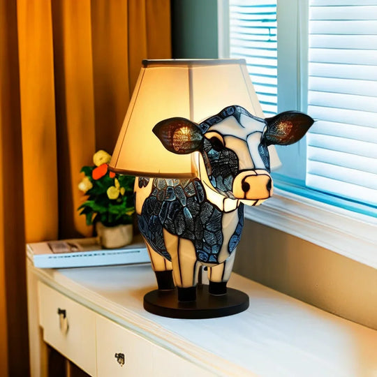 MooGlow Stained Glass Cow Lamp