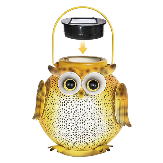Iron Art Owl Solar Lanterns