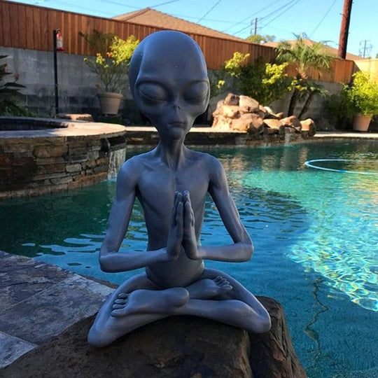 Yogi's Calming Meditating Alien Statue