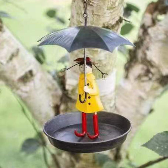 Girl With Umbrella Bird Feeder