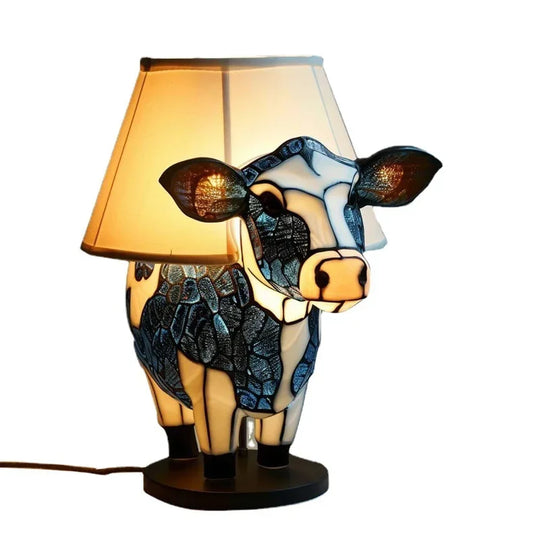 MooGlow Stained Glass Cow Lamp