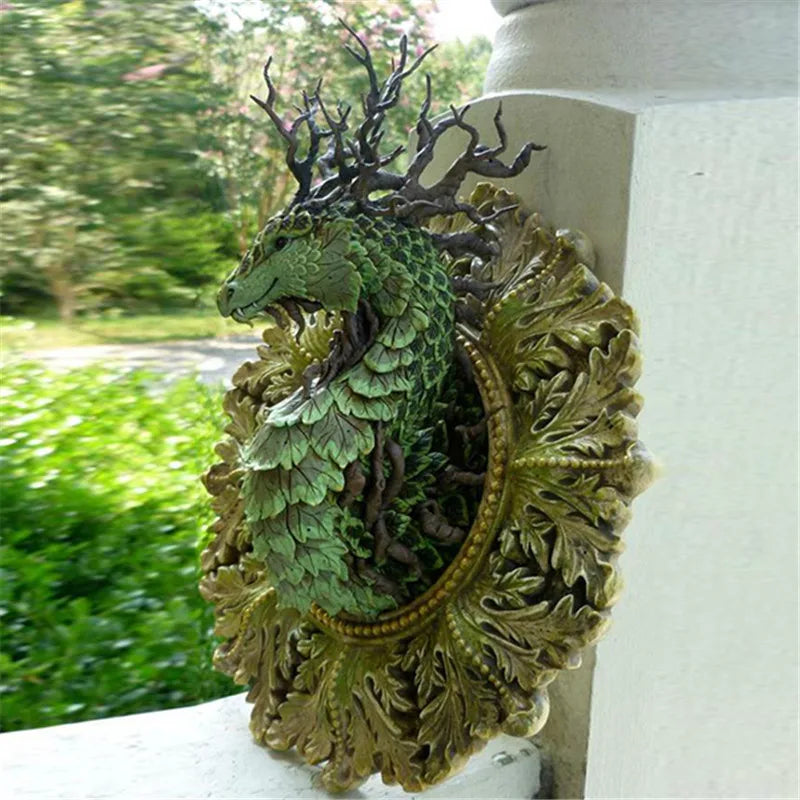 Green Forest Dragon Sculpture