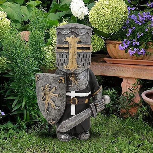 Templar Knight Garden Guardian - Hand painted