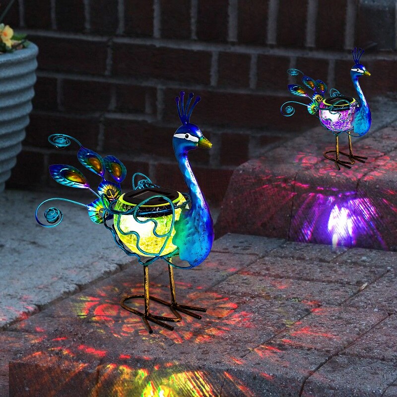 Solar Peacock Garden Sculpture