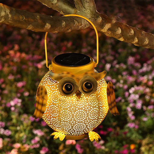 Iron Art Owl Solar Lanterns