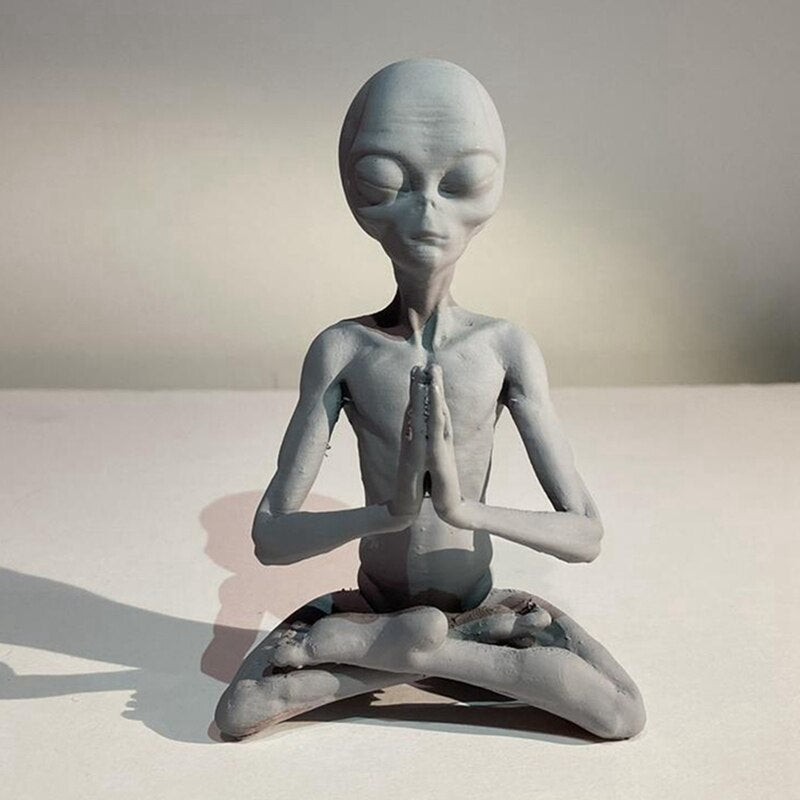 Yogi's Calming Meditating Alien Statue