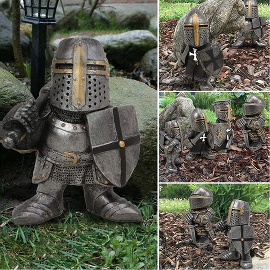 Templar Knight Garden Guardian - Hand painted