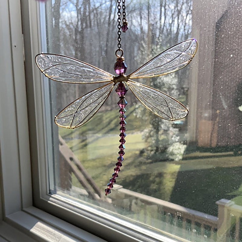 Elegant Dragonfly Sun Catcher Artistry