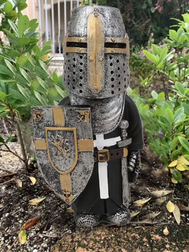 Templar Knight Garden Guardian - Hand painted