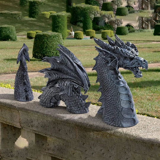Black Earth Dragon Garden Sculpture