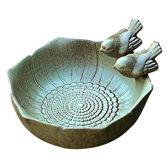 Ceramic Bird Feeder Bowl Set