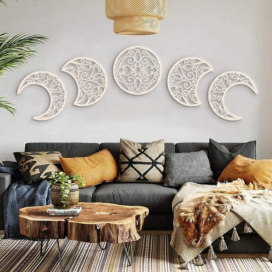 Moon Phase Wooden Wall Art