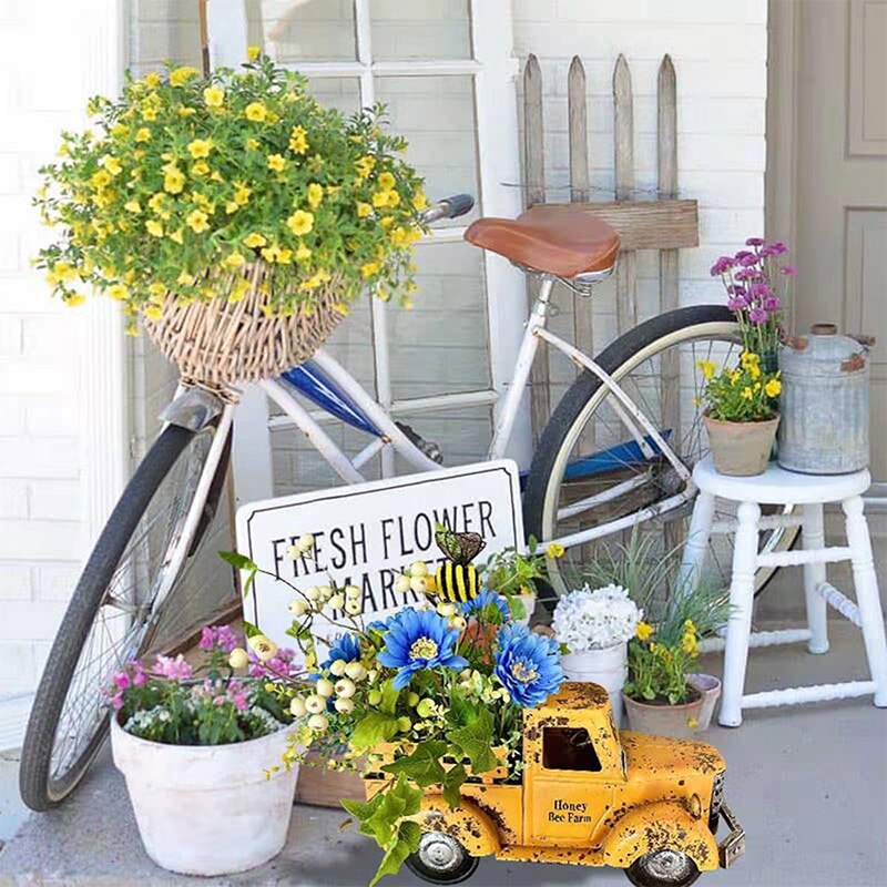 Retro Mini Truck Garden Ornament