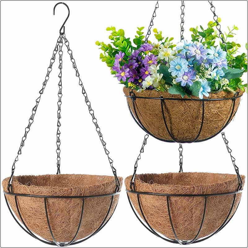 Metal Hanging Basket for Plants and Flowers