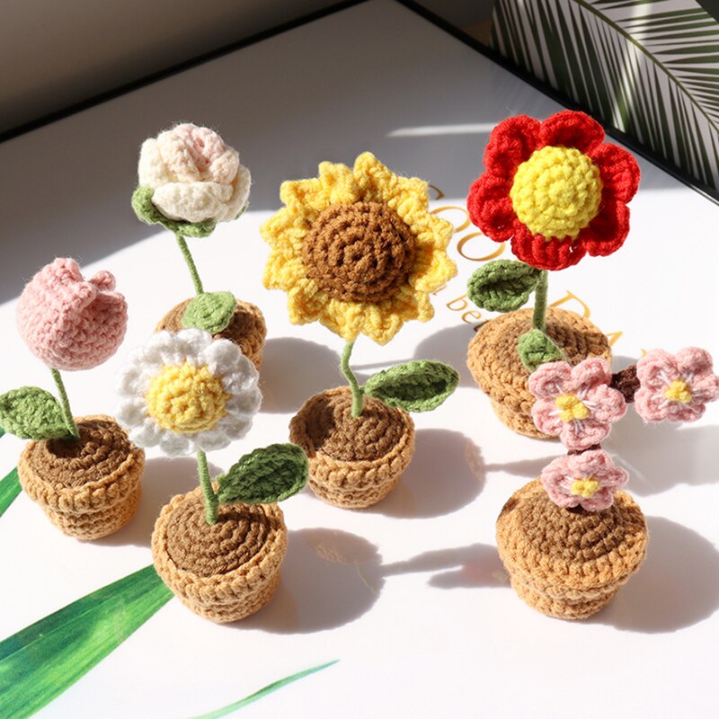 Handmade Knitted Flower Bouquet