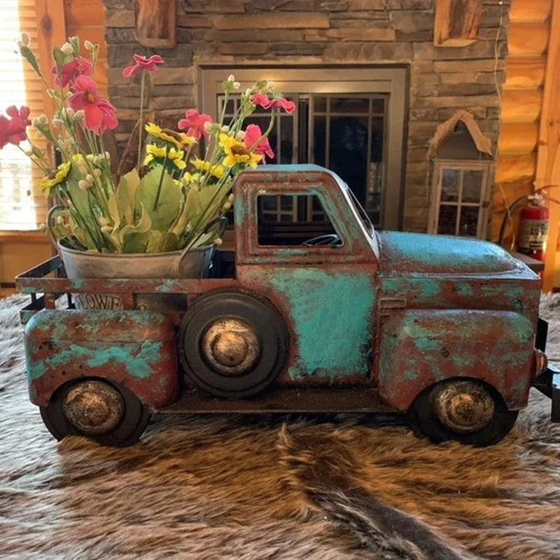 Retro Mini Truck Garden Ornament