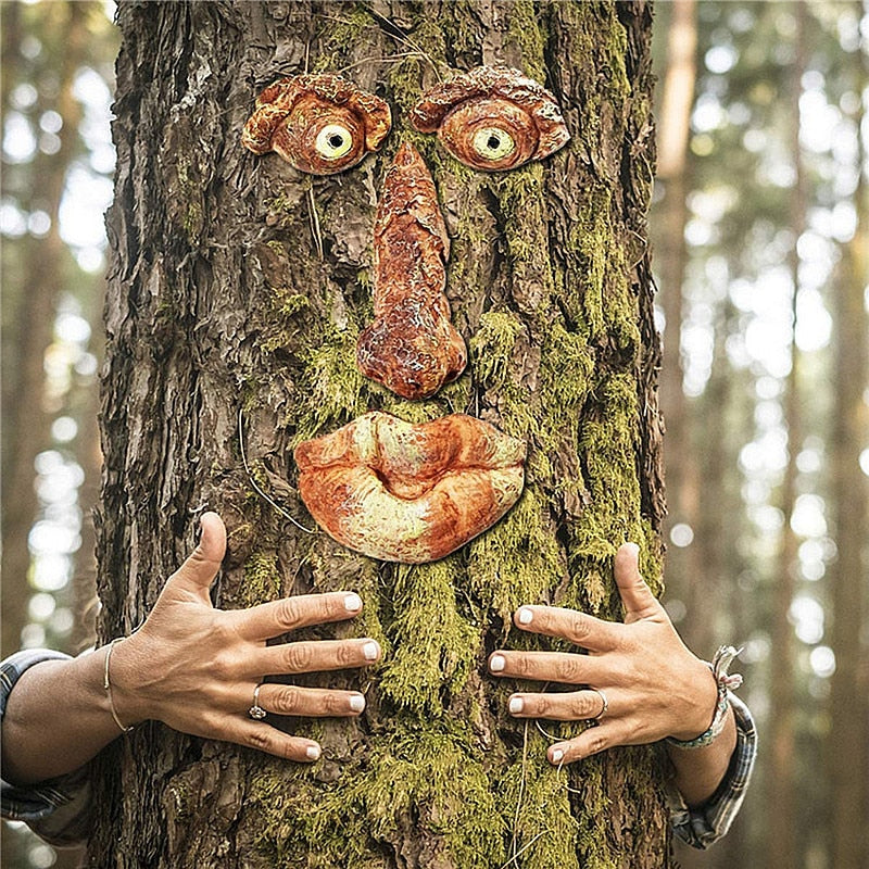 Funny Old Man Tree Face Decoration
