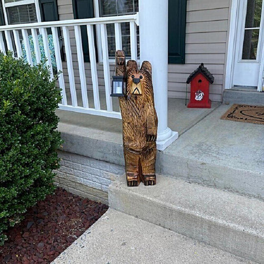 Solar Bear Lantern Garden Statue