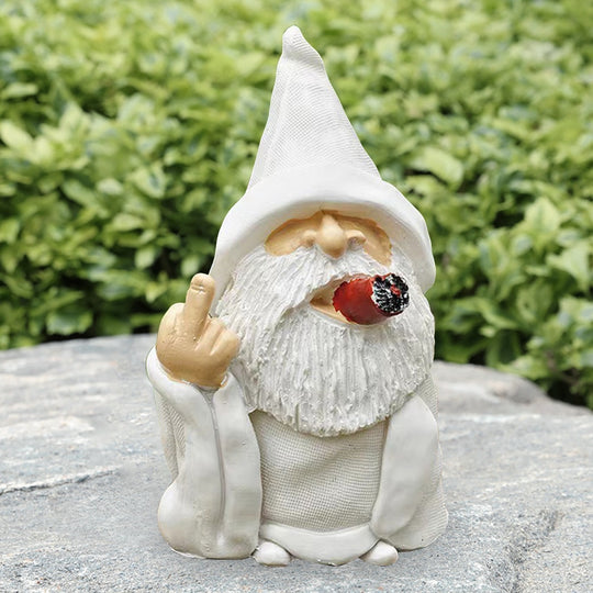 Funny Smoking Wizard Bluntalf Garden Sculpture