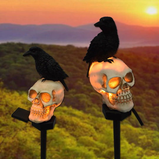 Crow Skull Light Outdoor Solar Light