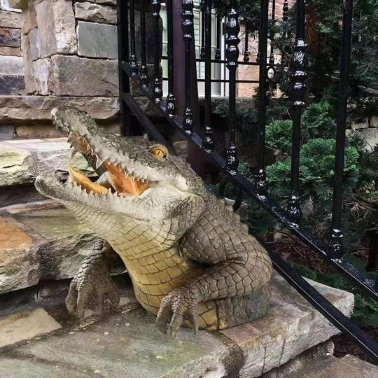 Reptilian Raptor Garden Sculpture