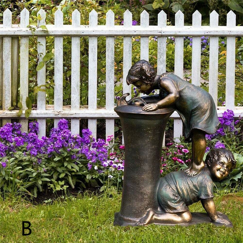 Boy Girl Water Fountain Decor