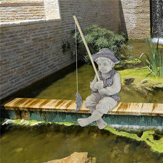 Garden Sculpture - Fisherman