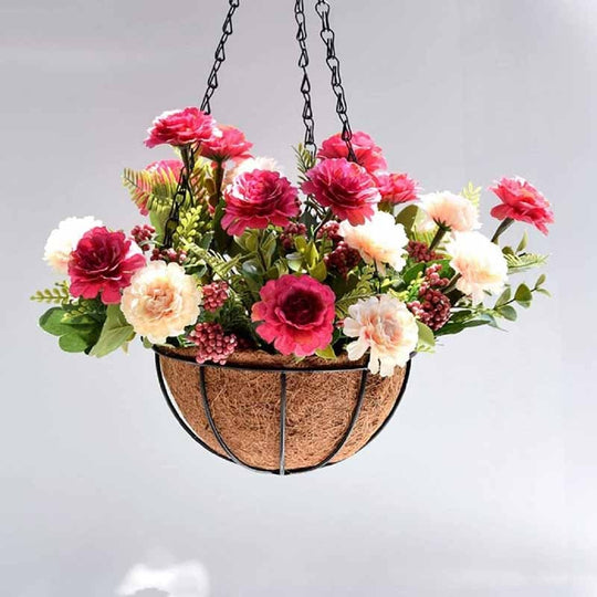 Metal Hanging Basket for Plants and Flowers